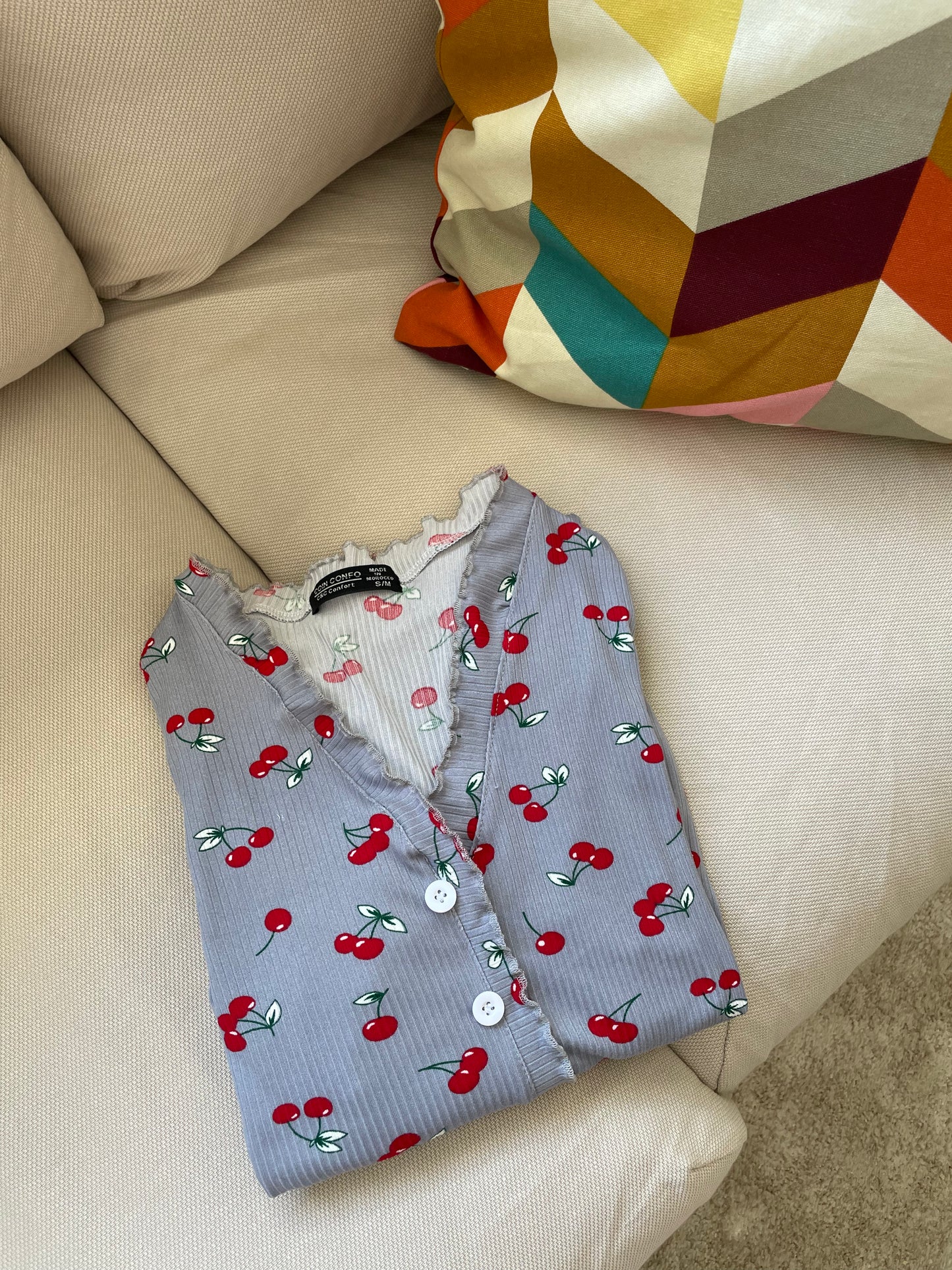 pyjamas pantalon motif cerise