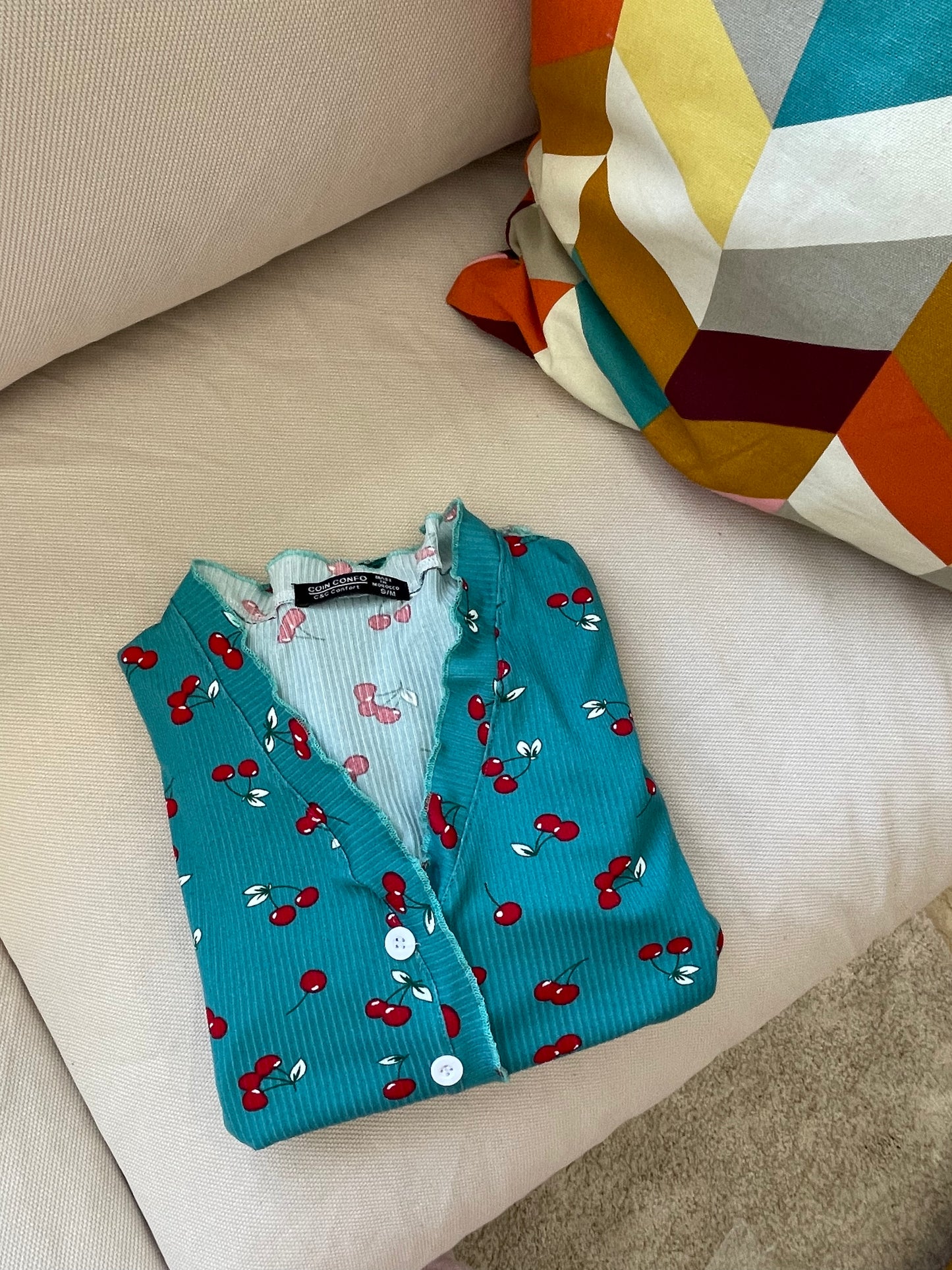 pyjamas pantalon motif cerise