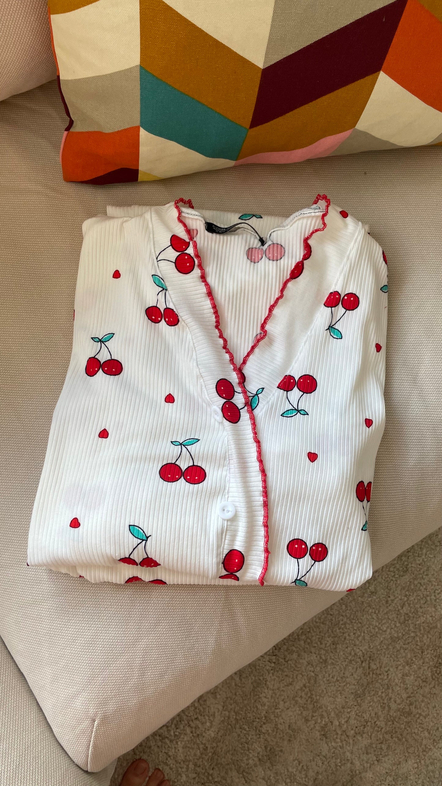 pyjamas pantalon motif cerise