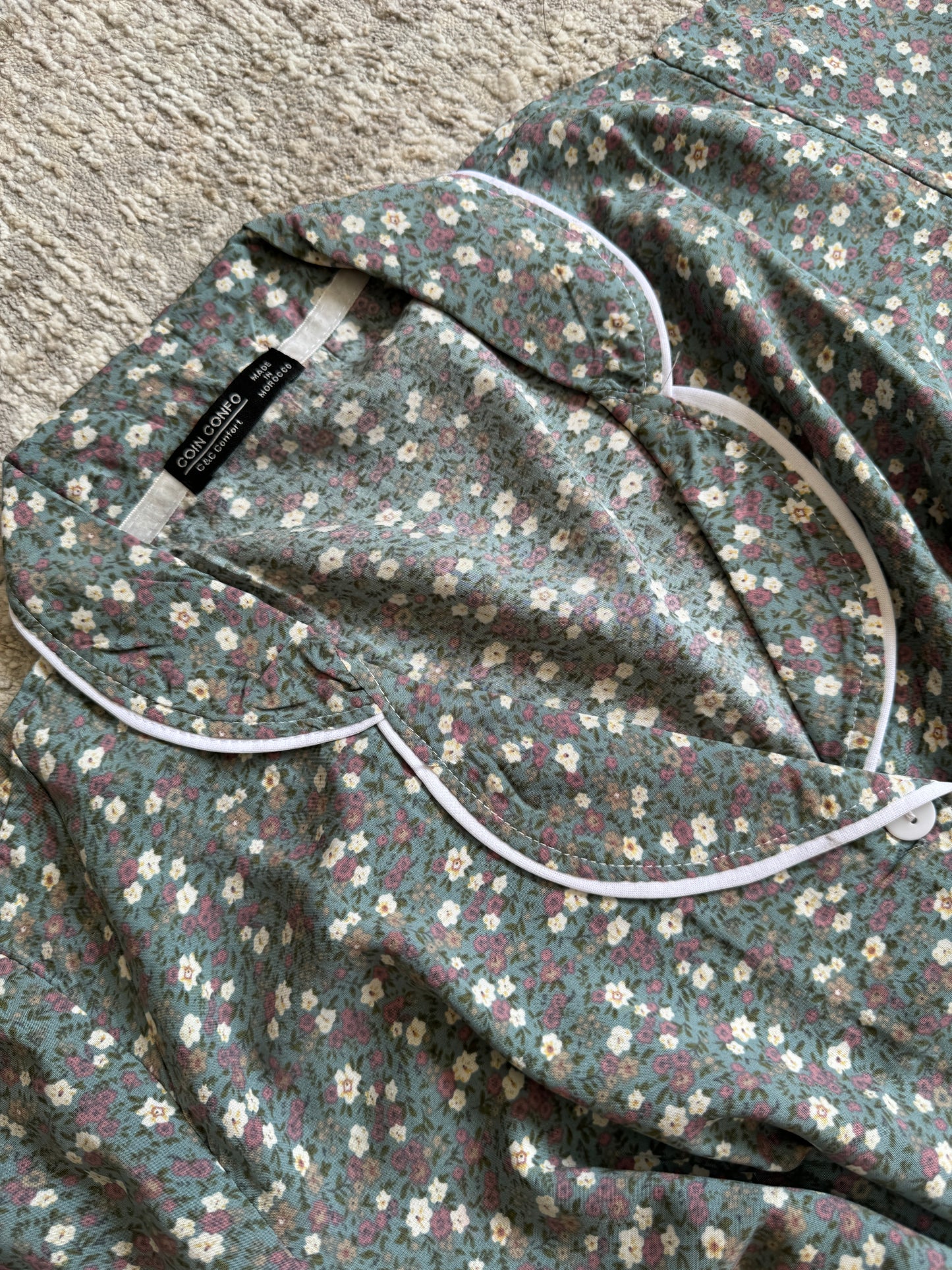 Pyjama chemise short en cotton خيط