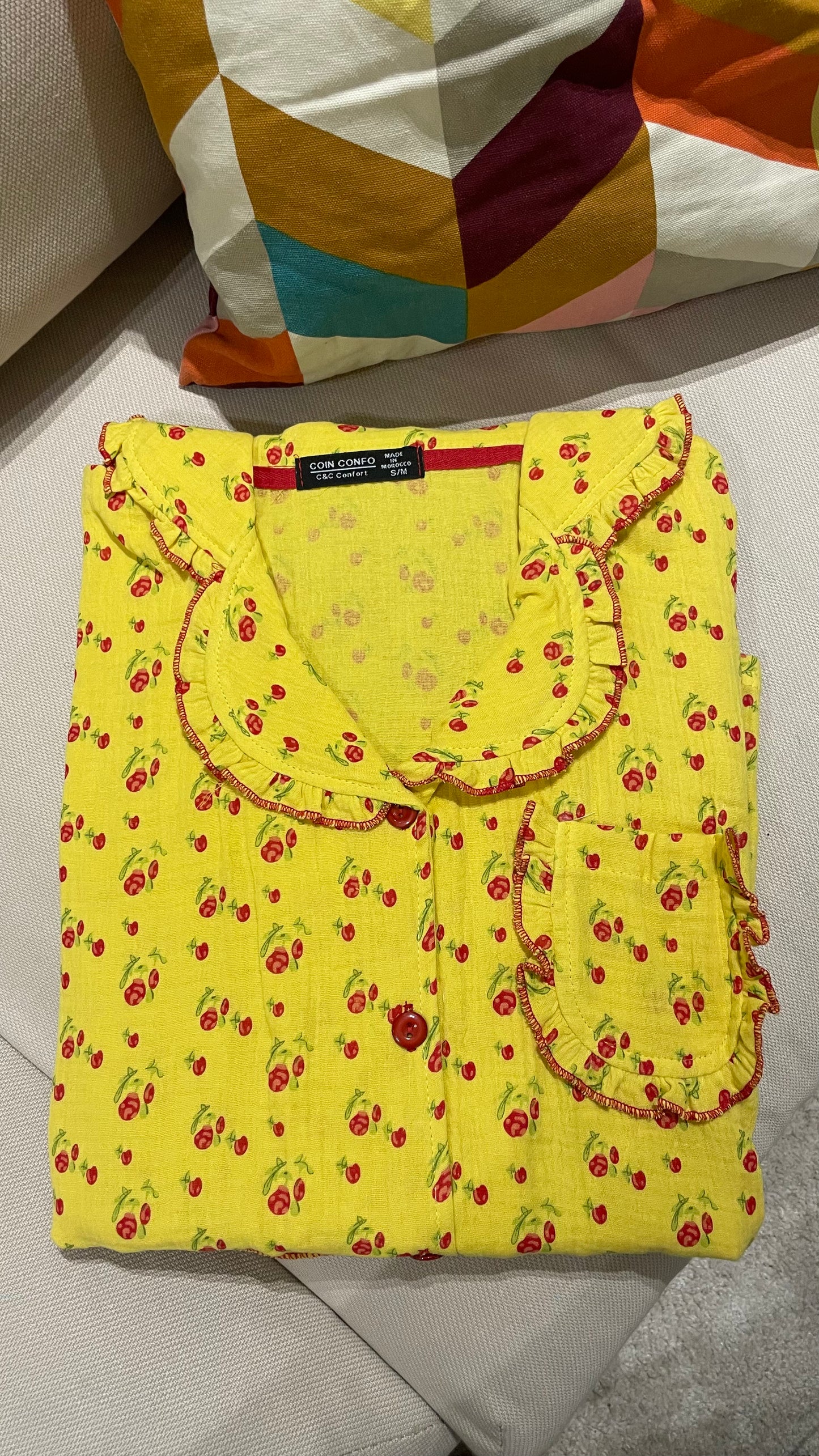 Pyjama tissu cotton cerise