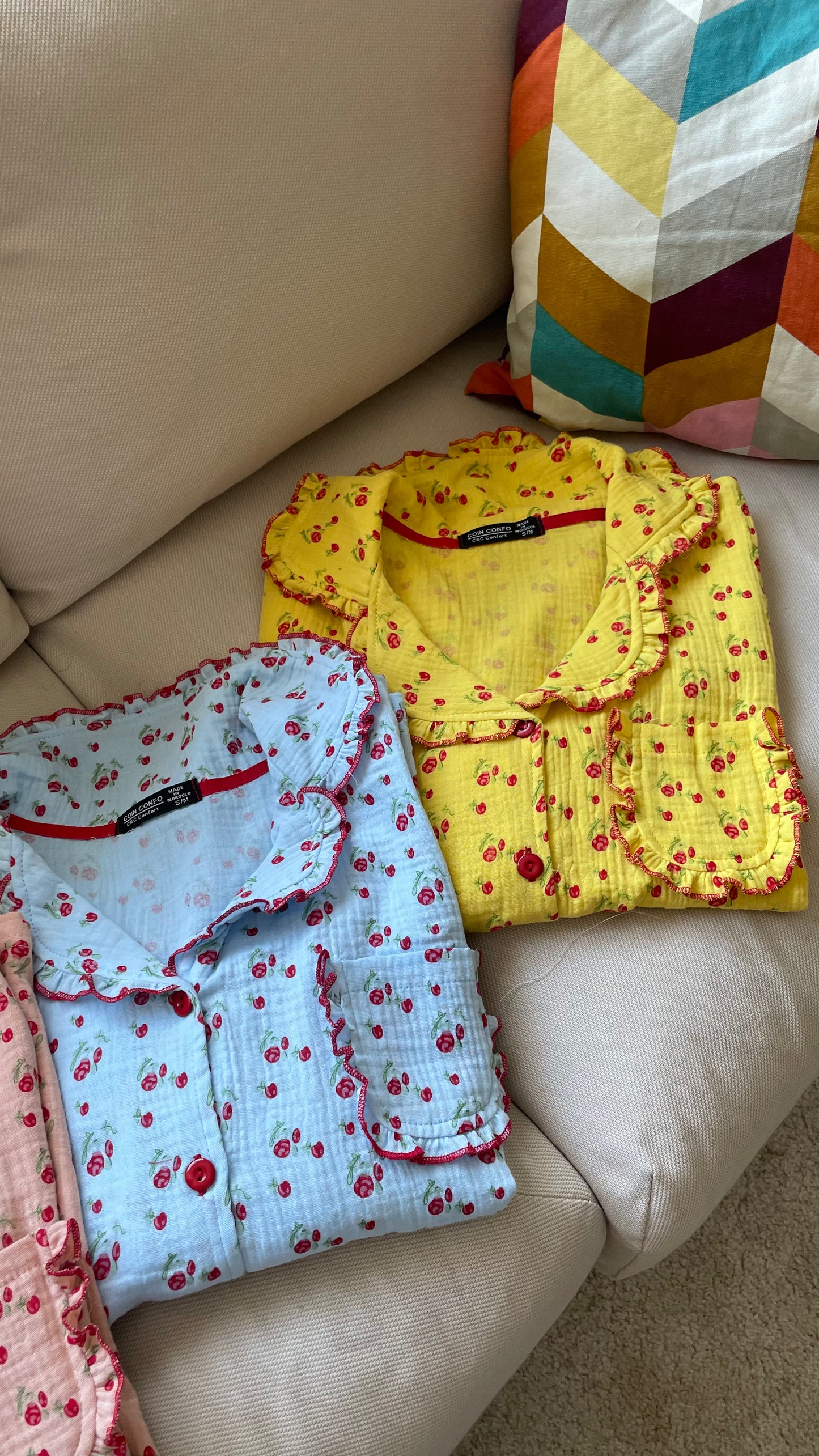 Pyjama tissu cotton cerise
