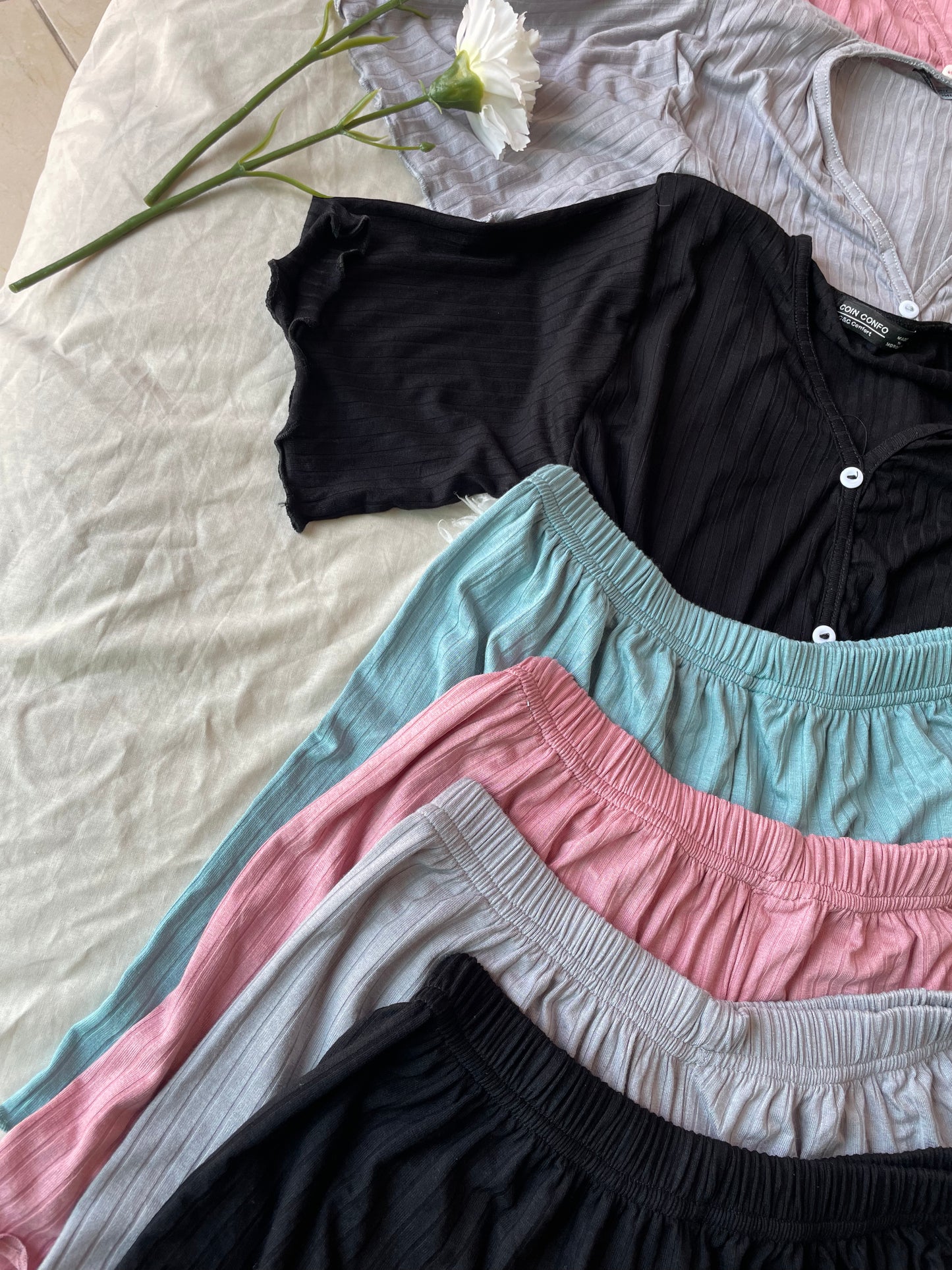 set en short demi manche-100% cotton
