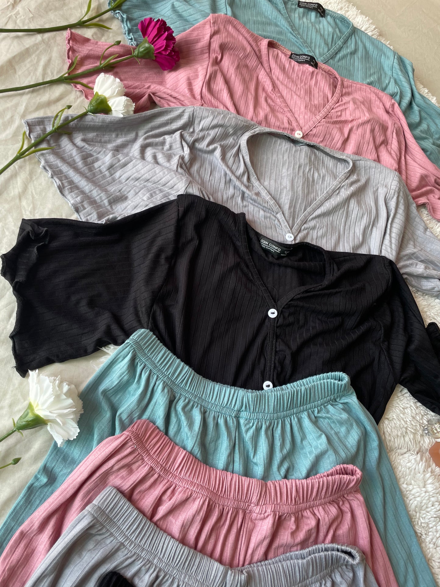 set en short demi manche-100% cotton