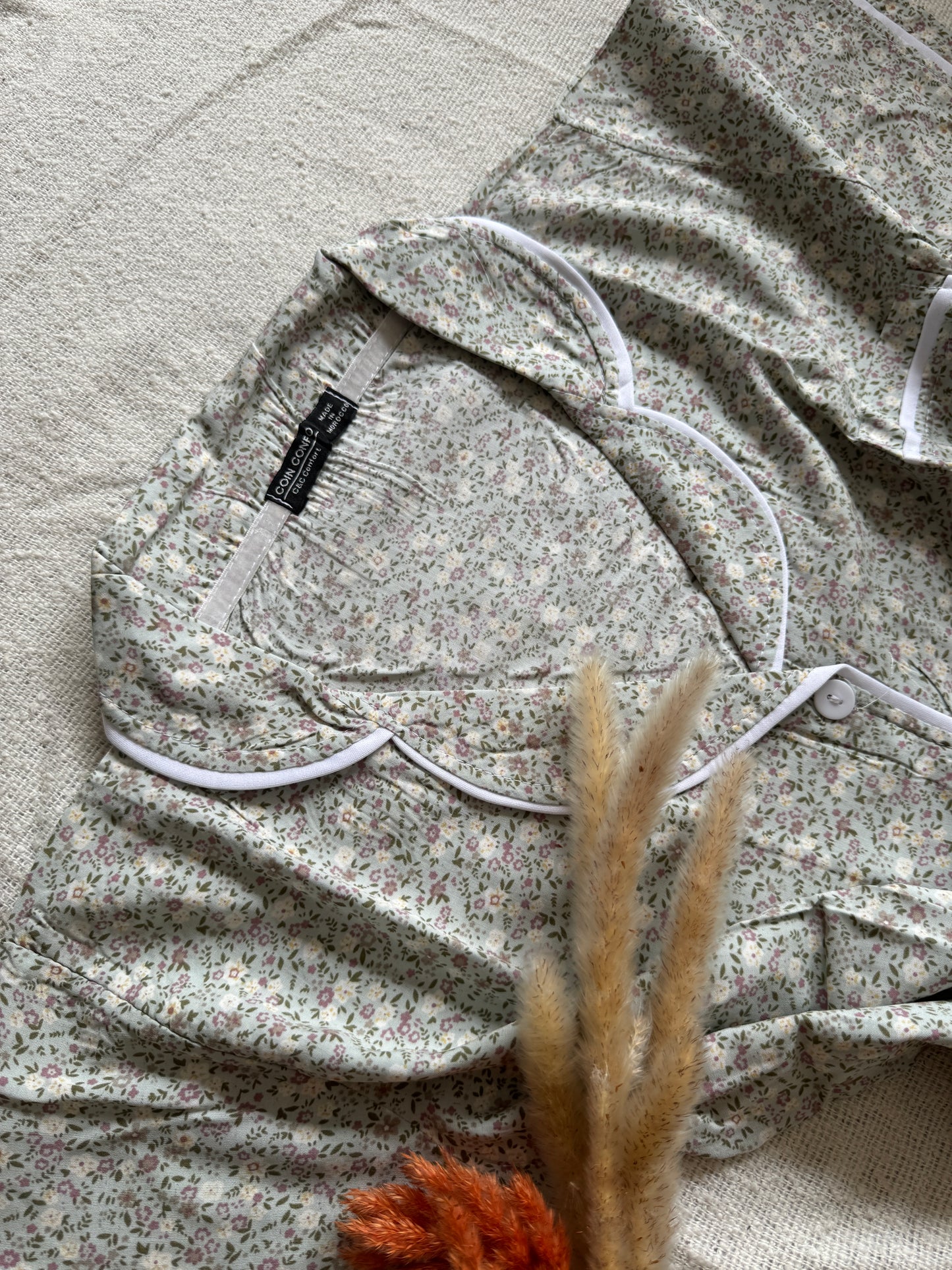 Pyjama chemise short en cotton خيط