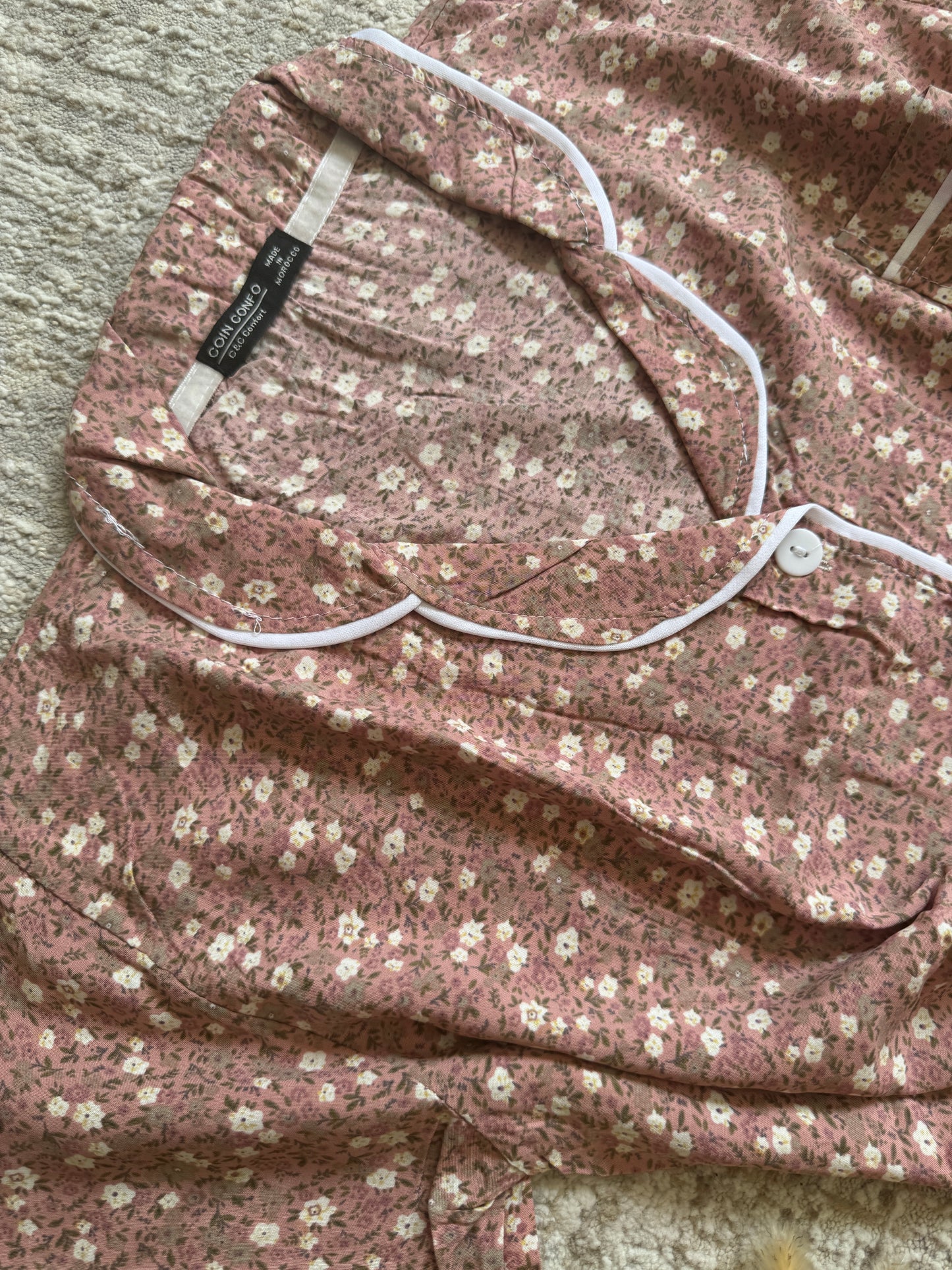 Pyjama chemise short en cotton خيط