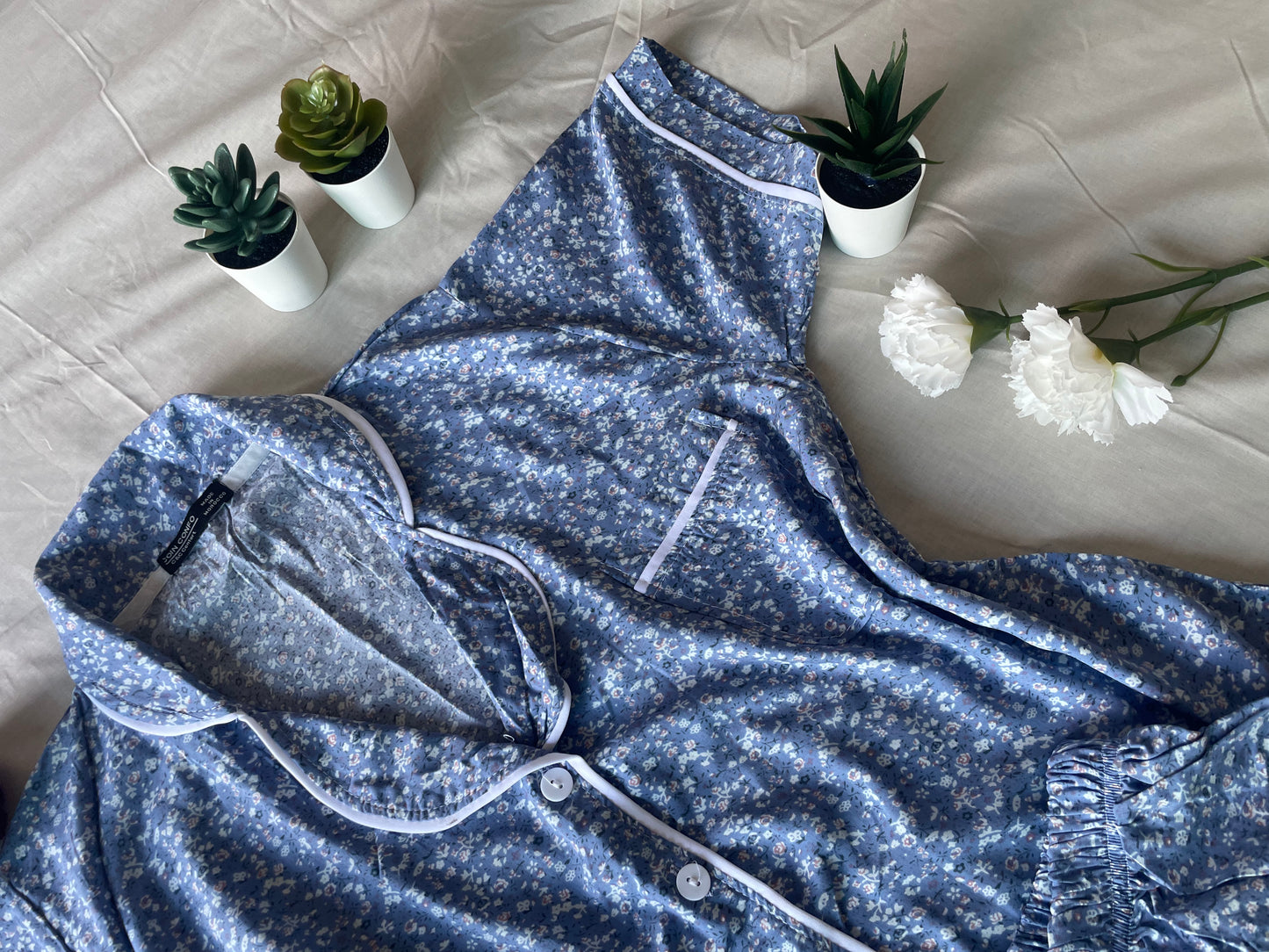 Pyjama chemise short en cotton خيط