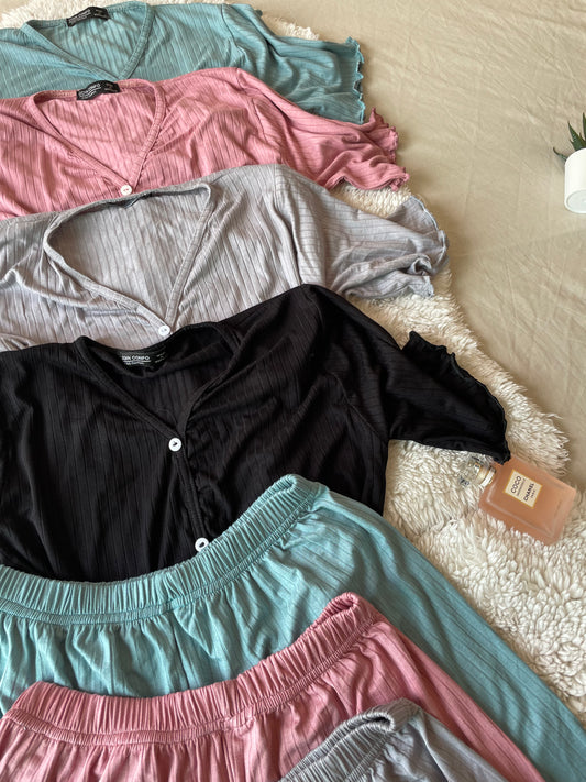 set en short demi manche-100% cotton