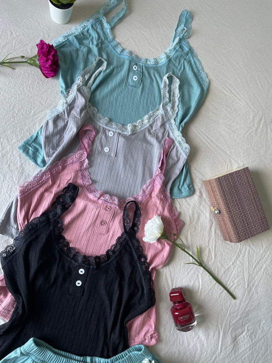 set avec short en 100% cotton