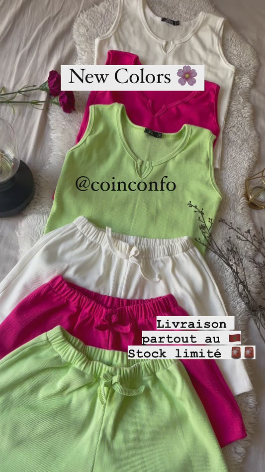 Pack de short sets multicolors en cotton